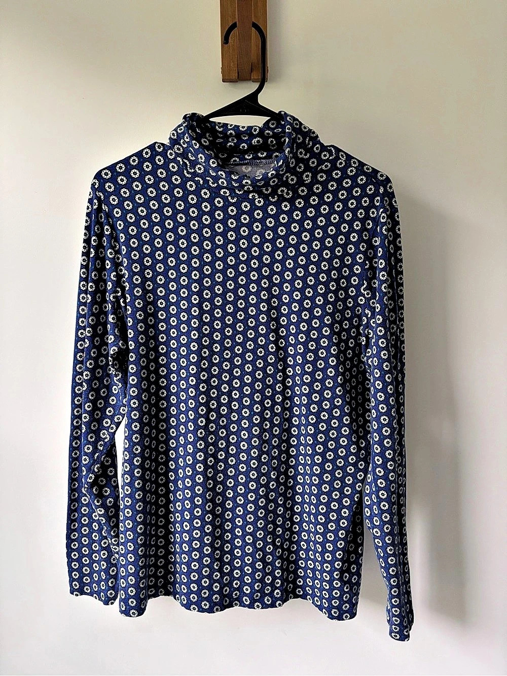 Lands' End Fitted Long Sleeve Turtleneck Floral Long Sleeve